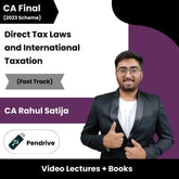 CA Final Direct Tax Laws and International Taxation (Fast Track) Video Lectures by CA Rahul Satija (Pendrive).